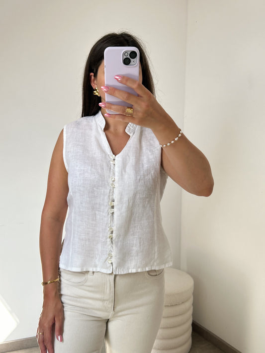 White linen top 90s Size 38