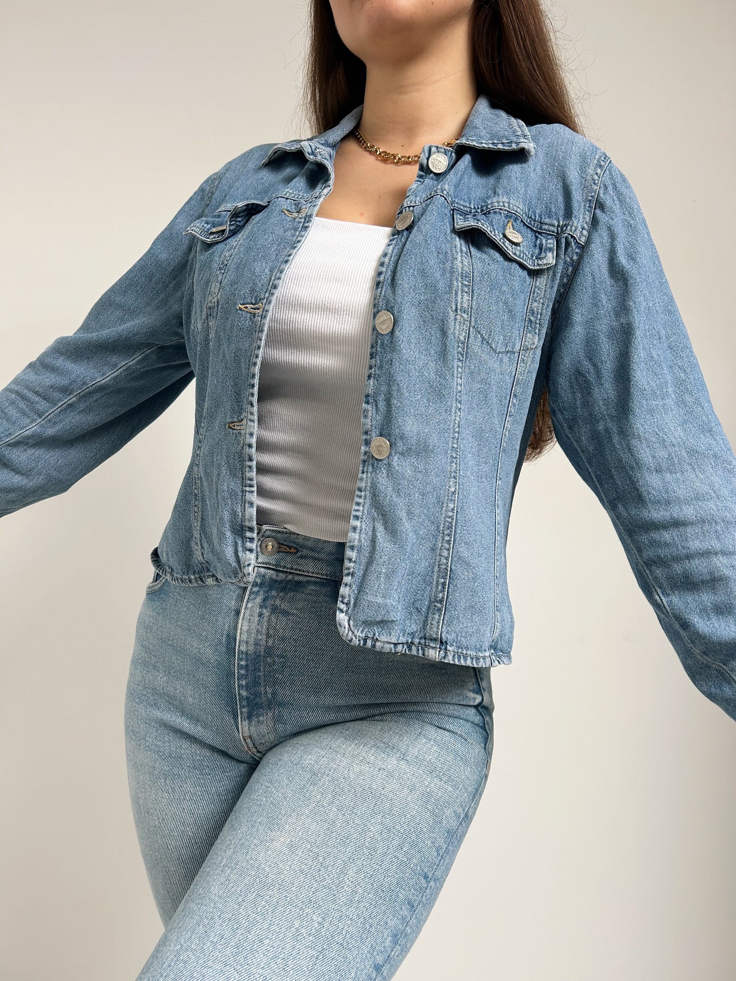 90s fitted denim jacket Size 36/38