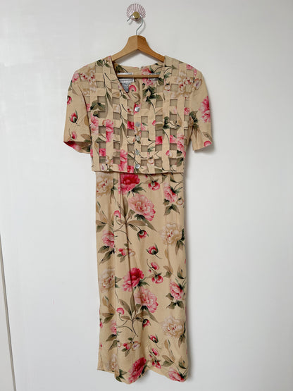 90s floral mid-length dress Size 38