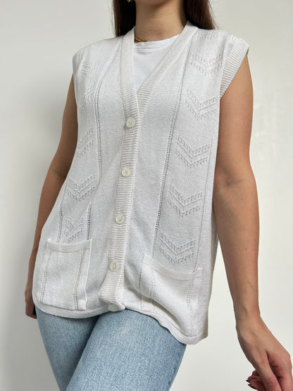 Gilet sans manches blanc 80s Taille 38/40