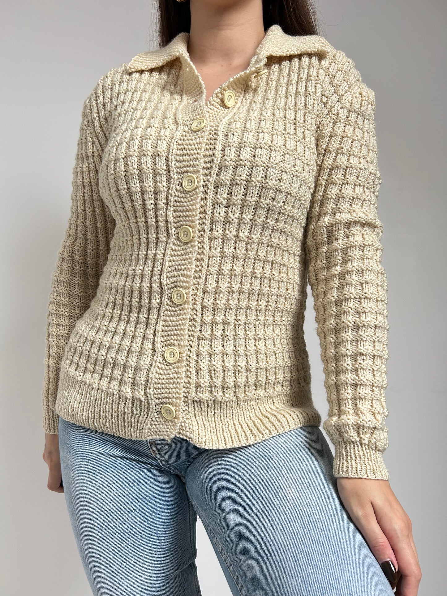 Gilet en maille beige vintage Taille 36/38