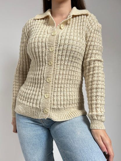 Gilet en maille beige vintage Taille 36/38