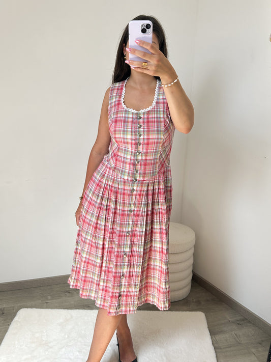 Vintage Austrian Plaid Dress Size 38