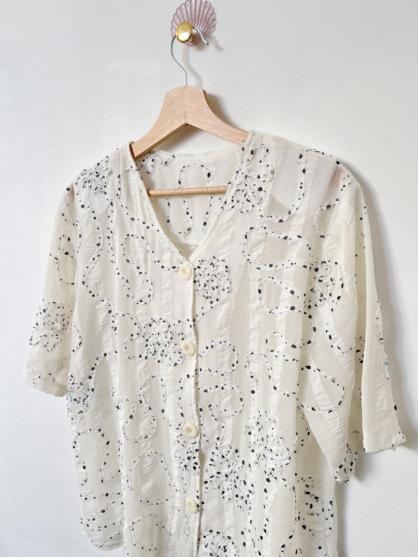 Chemise oversize à fleurs texturées 90s Taille 36/38