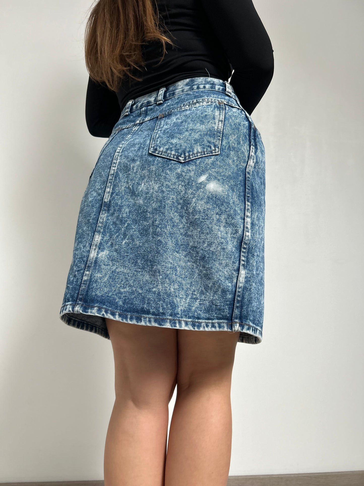 Mini jupe en jean délavé 80s Taille 38