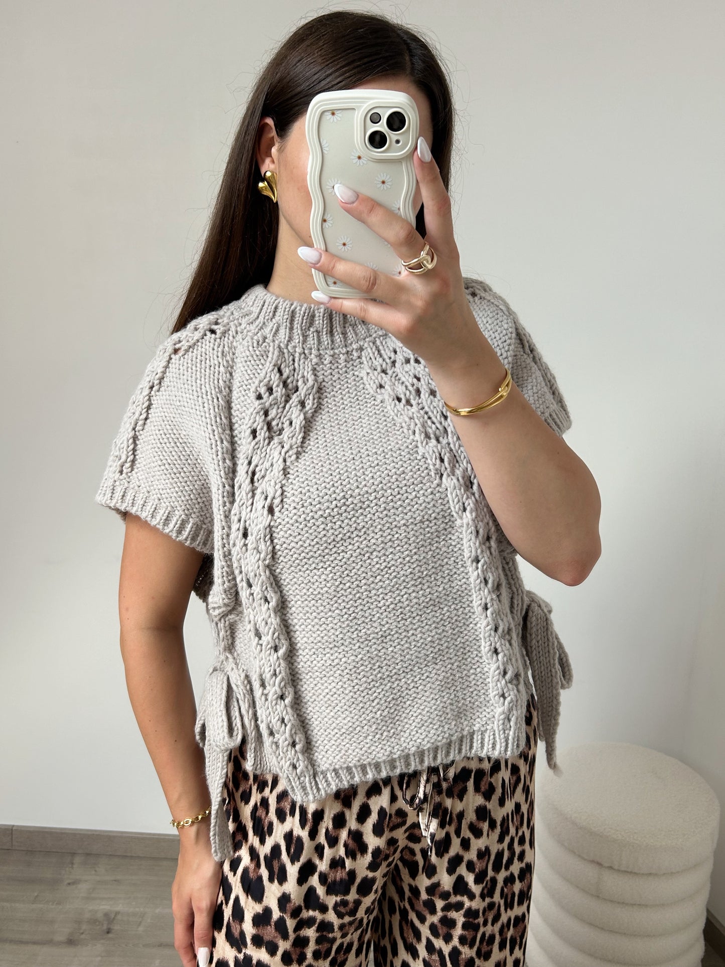 Pull sans manches Mila beige