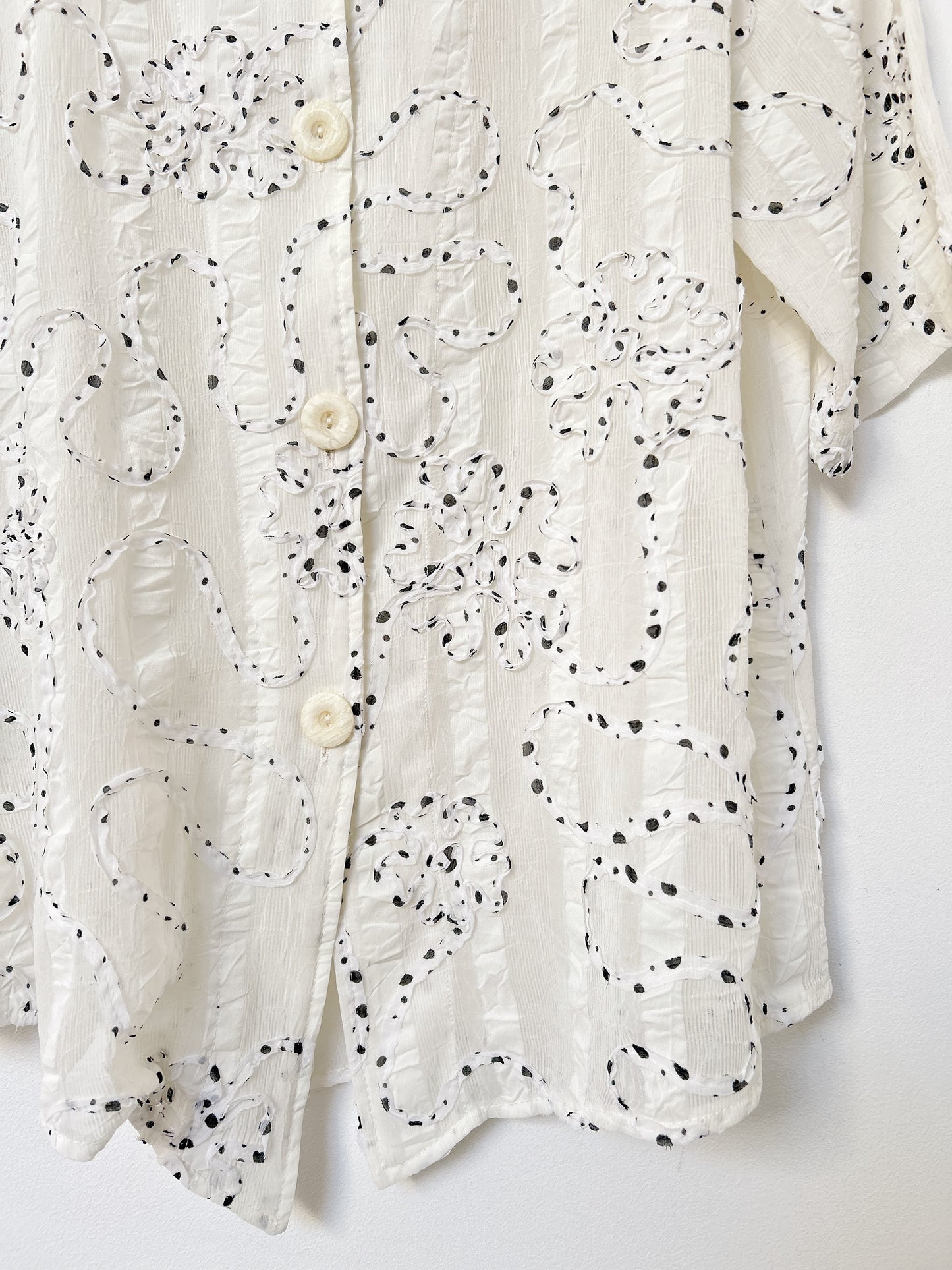 Chemise oversize à fleurs texturées 90s Taille 36/38