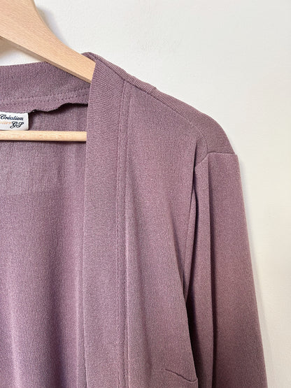 Cardigan sans boutons mauve vintage Taille 38