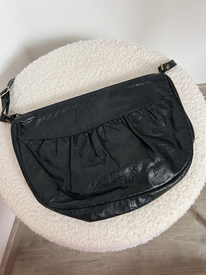 Sac en cuir noir 80s