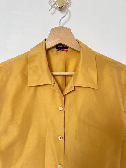 90s Metallic Yellow Shirt Size 36/38