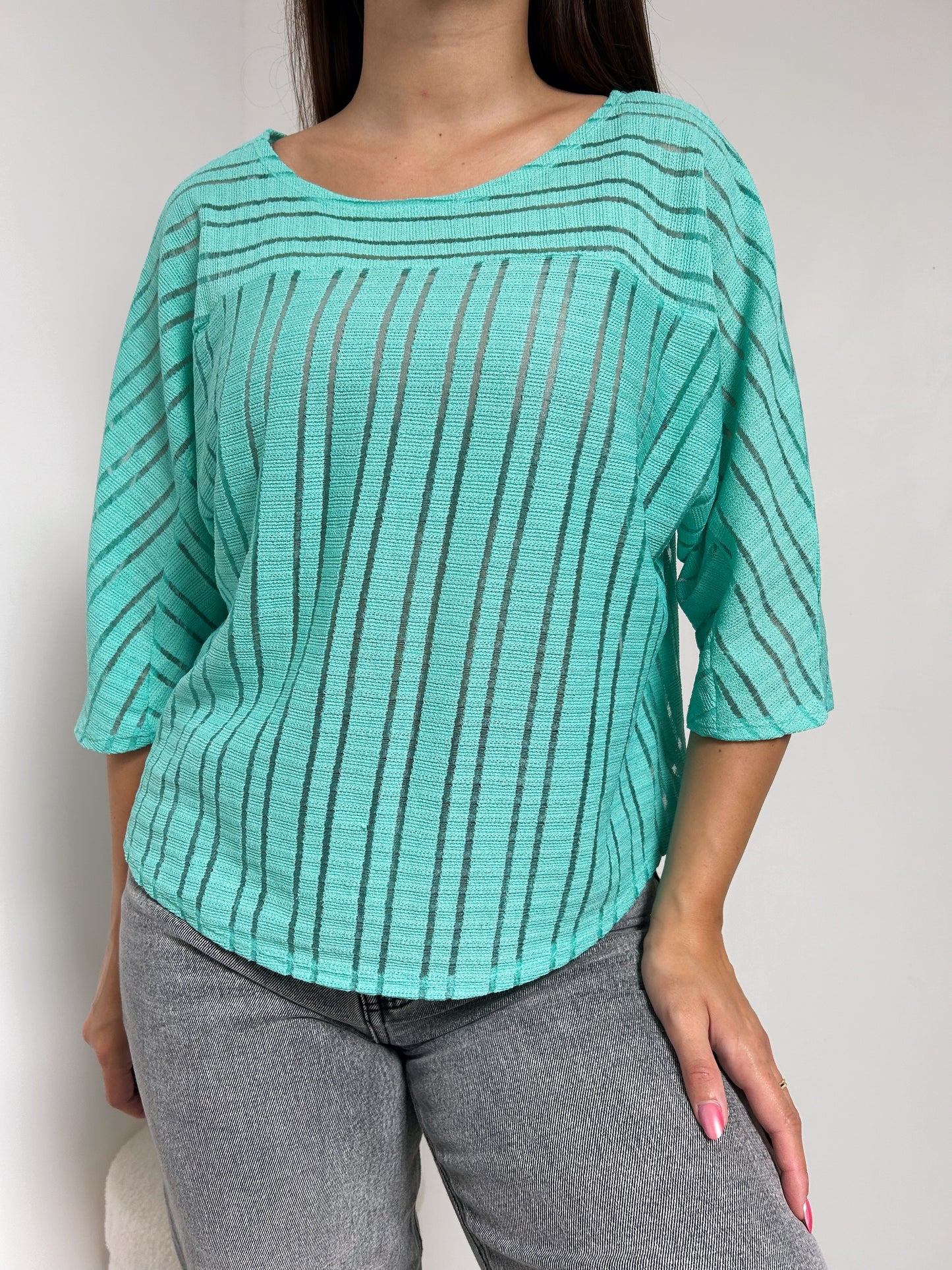 Tricot turquoise 80s Taille 38 à 42