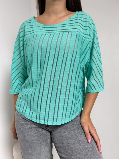 Tricot turquoise 80s Taille 38 à 42