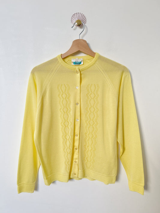 Cardigan jaune col rond vintage Taille 36/38