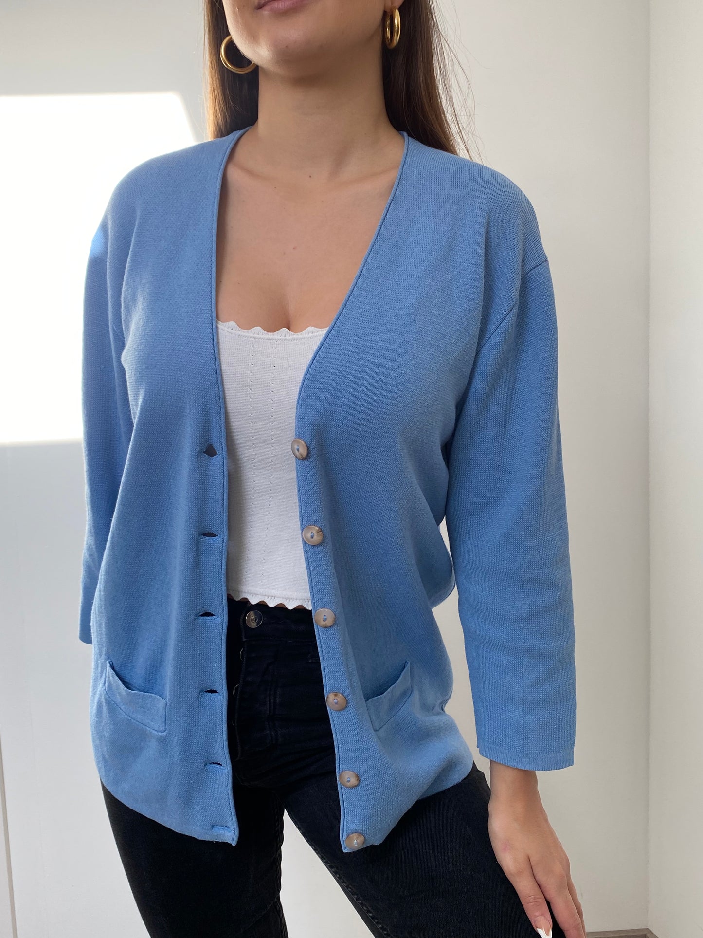 Cardigan bleu clair 80s Taille 38