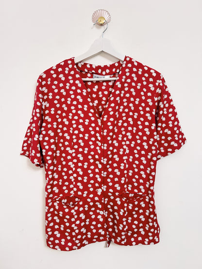 Chemise à motif blanc et rouge 90s Taille 36/38