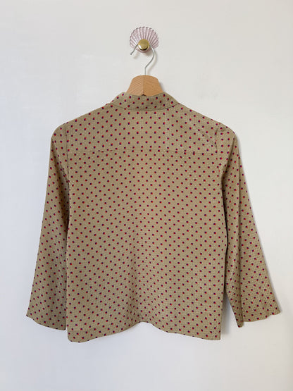 Blouse kaki satinée à motifs 90s Taille 36