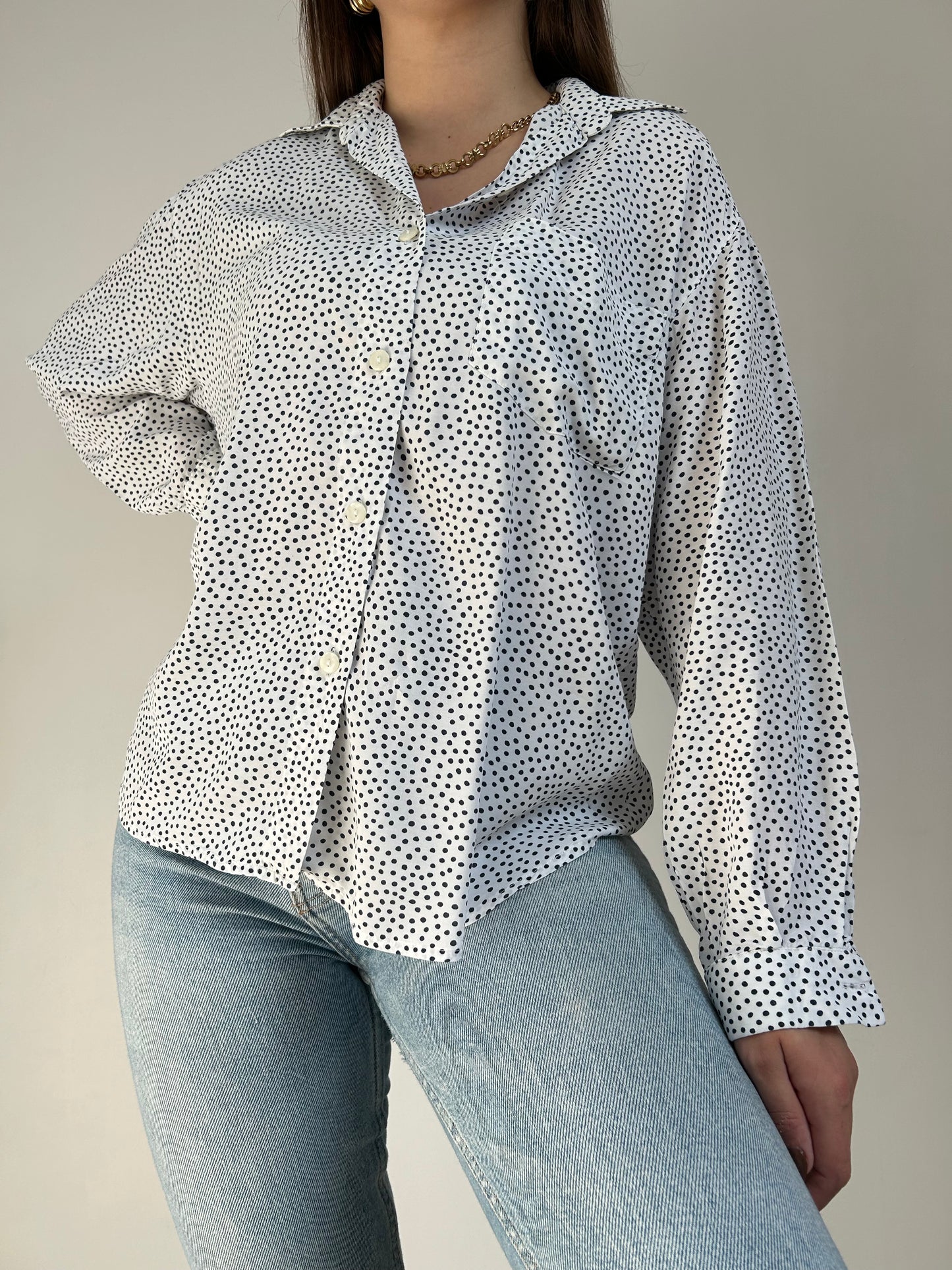 Chemise oversize à pois 90s Taille  40/42