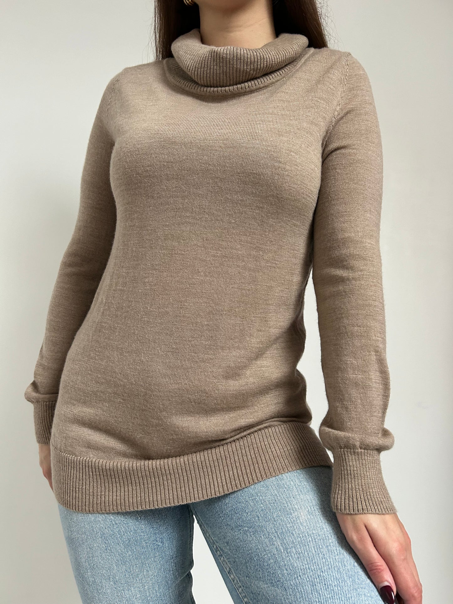 Pull col roulé beige 80s Taille 36