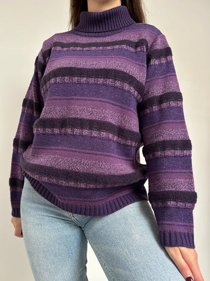 Pull oversize col roulé violet 90s Taille 38