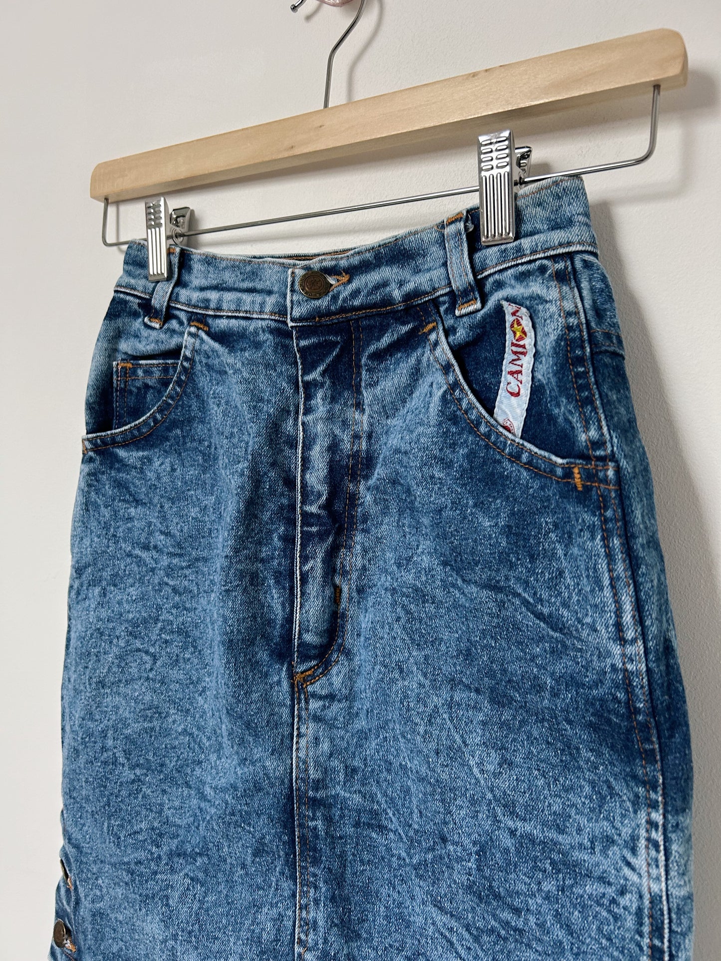 Mini jupe en jean délavé 80s Taille 32/34