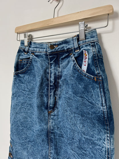 Mini jupe en jean délavé 80s Taille 32/34