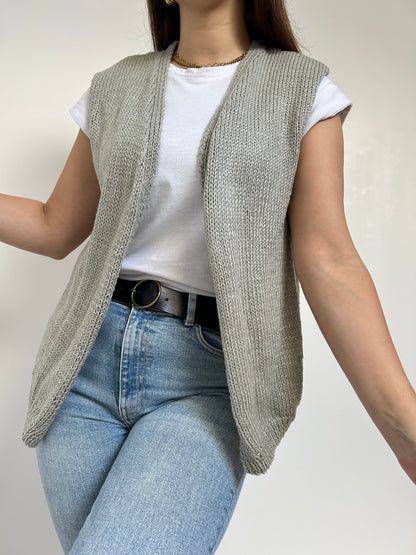 Gilet sans manches gris vintage Taille 36