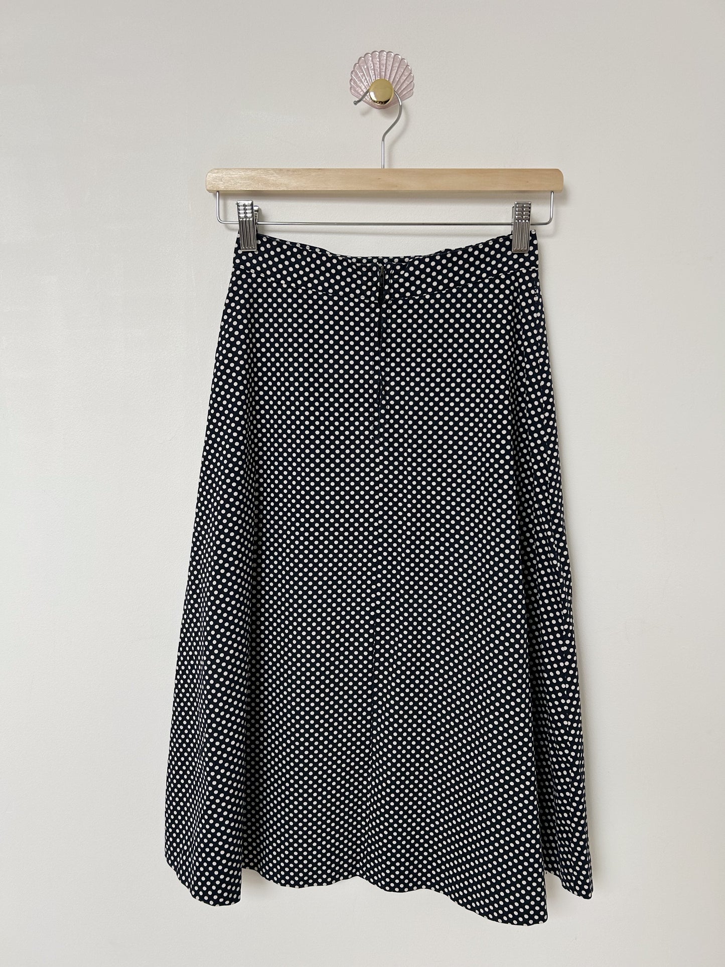 70s Polka Dot Trapeze Skirt Size 34