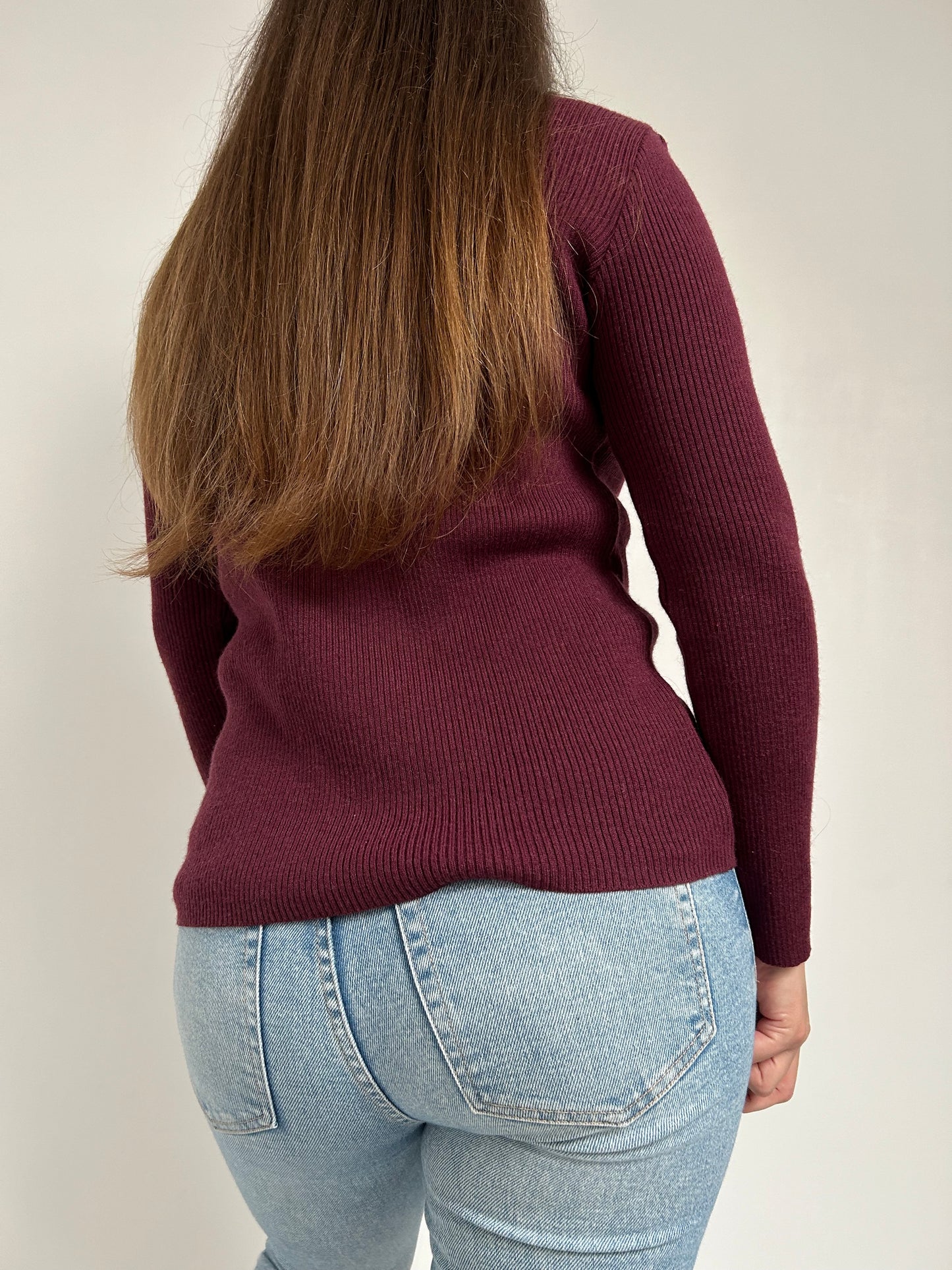 Pull col roulé bordeaux 90s Taille 36/38