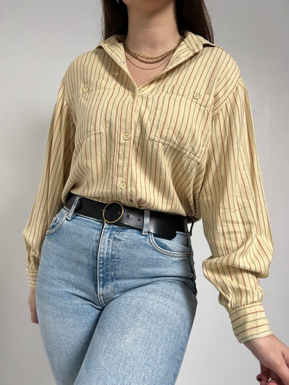 Chemise oversize jaune lignée 90s Taille 38/40