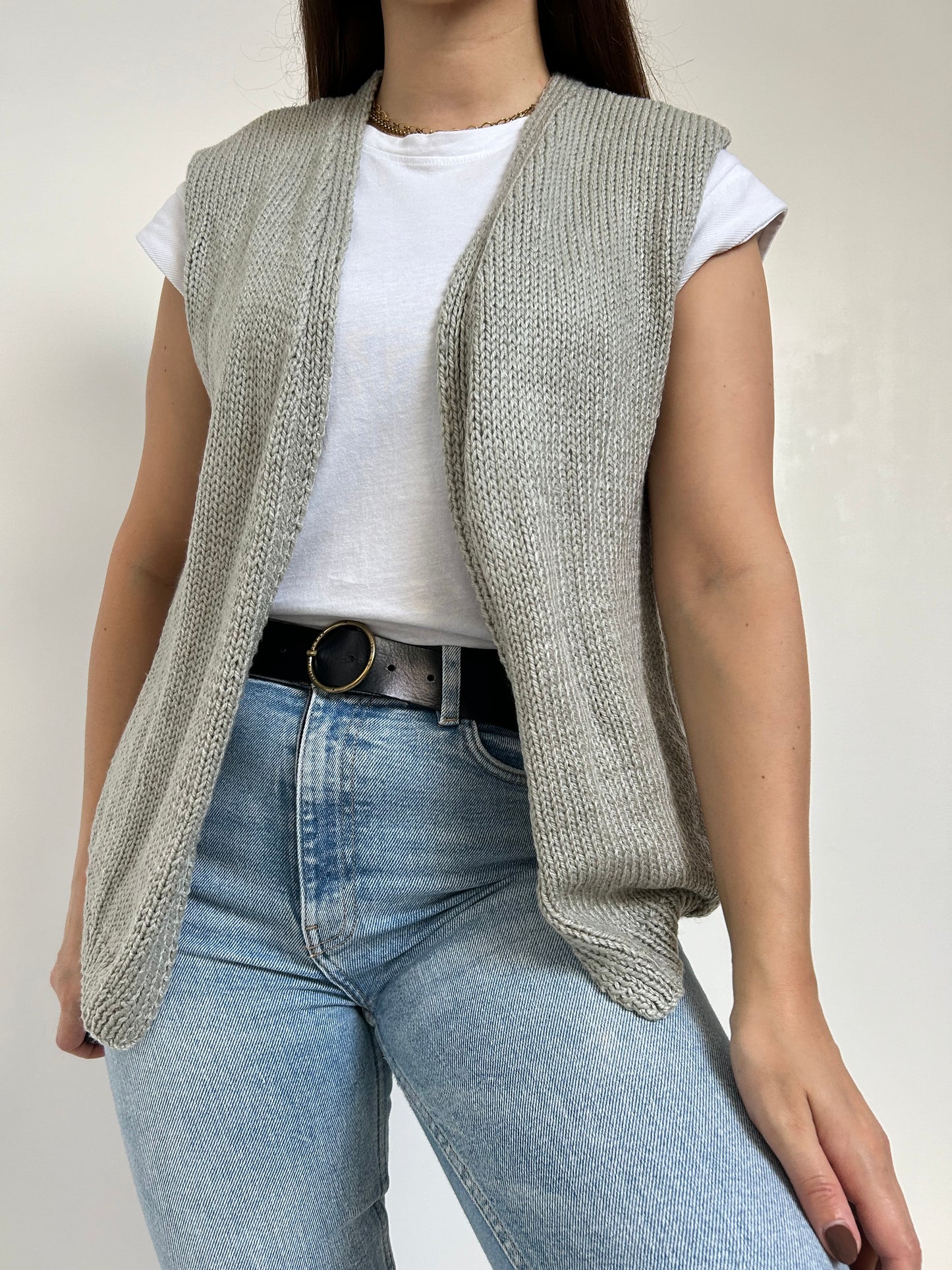 Gilet sans manches gris vintage Taille 36