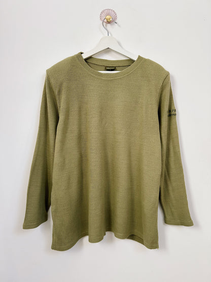 Light khaki ribbed sweater 90s Size 42