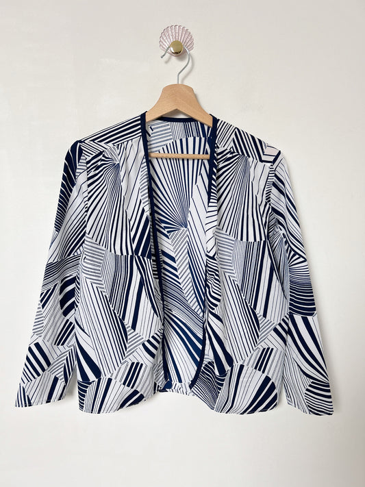 Blouse bleu et blanc vintage Taille 38