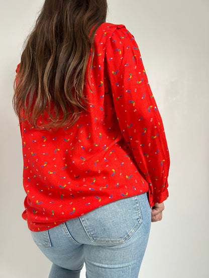 Chemise rouge à motifs 90s Taille 38/40