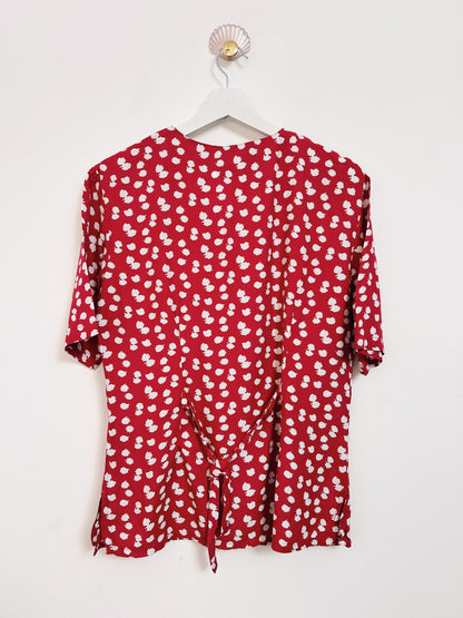 Chemise à motif blanc et rouge 90s Taille 36/38