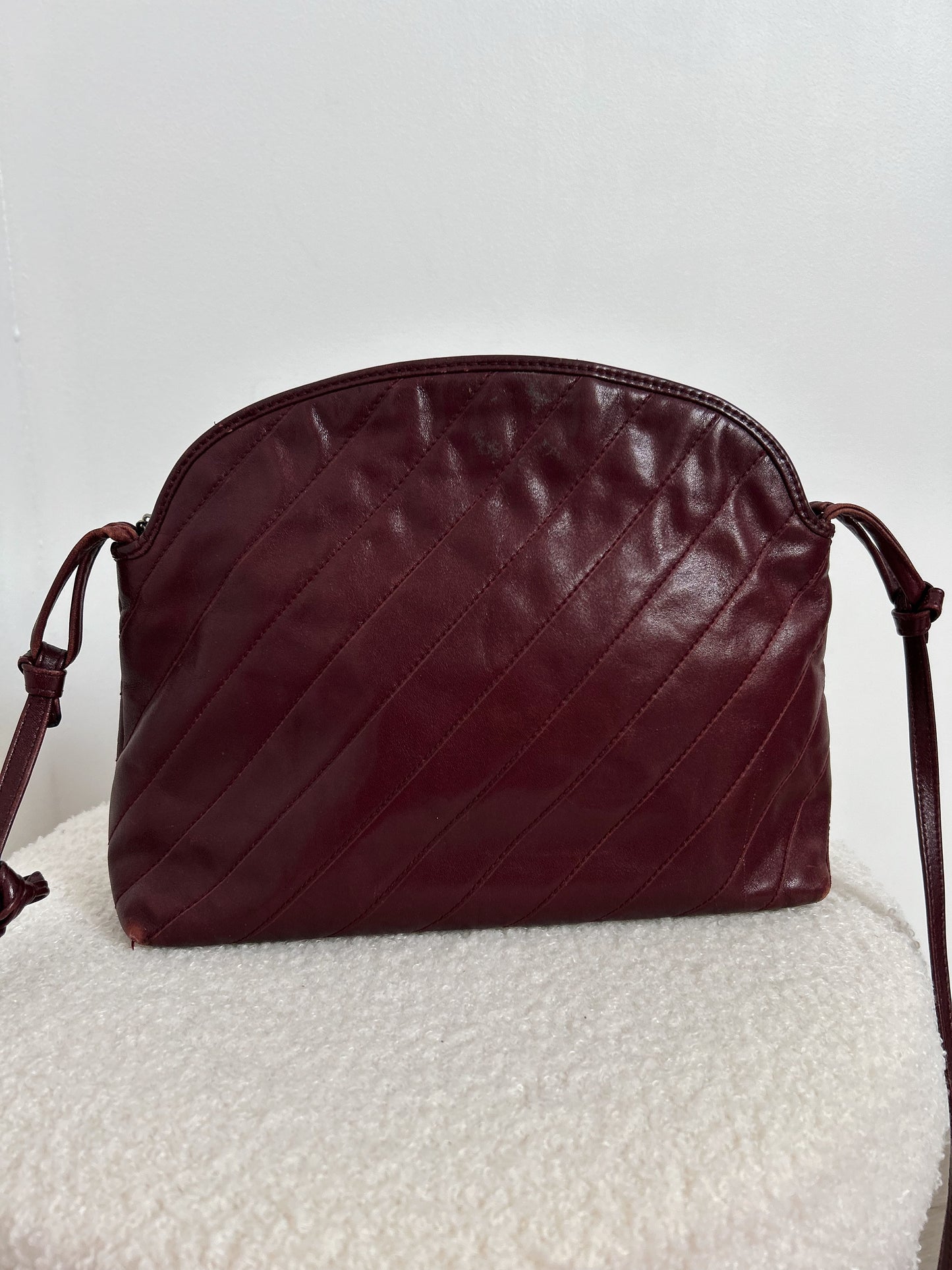 70s/80s burgundy leather bag