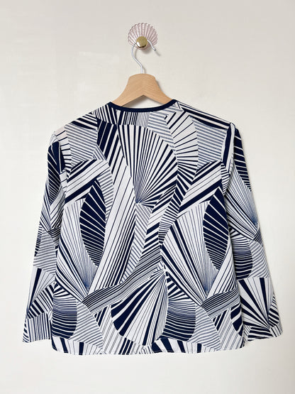 Blouse bleu et blanc vintage Taille 38