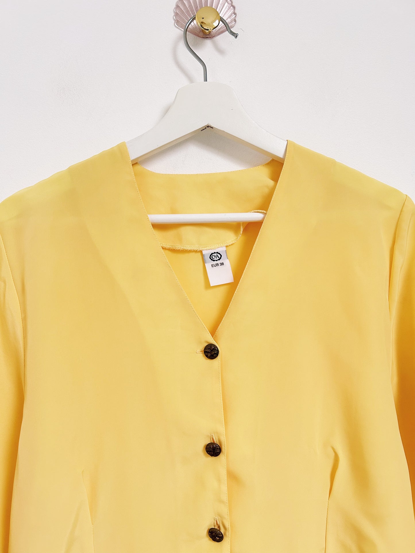 Chemise jaune cintrée 90s Taille 36/38