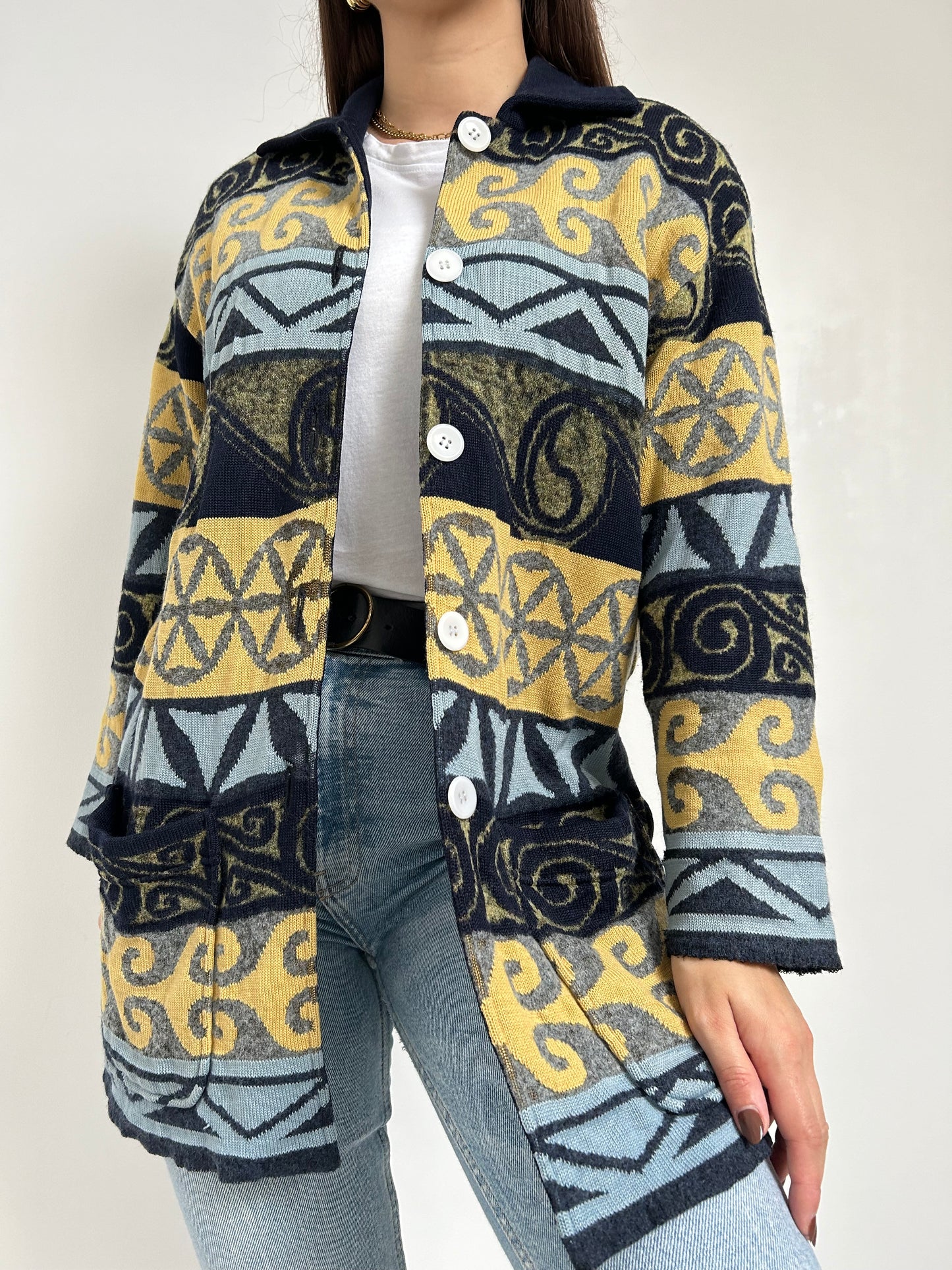 Long gilet à motifs 90s Taille 38/40