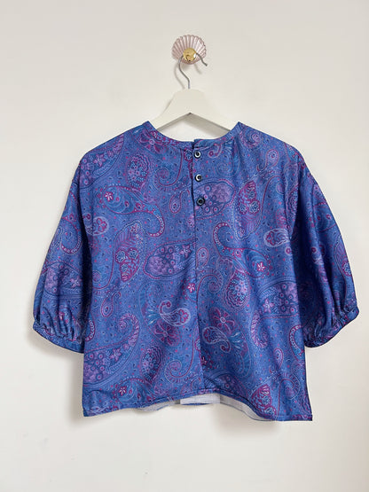 Blouse manches bouffantes à motifs vintage Taille 36