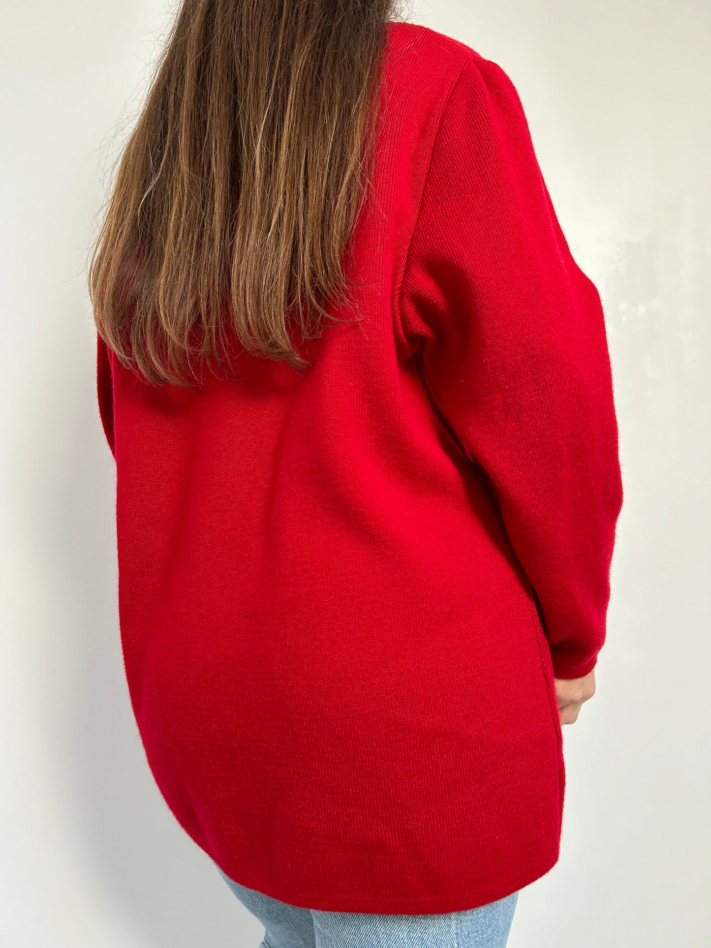 Long gilet rouge 90s Taille 42