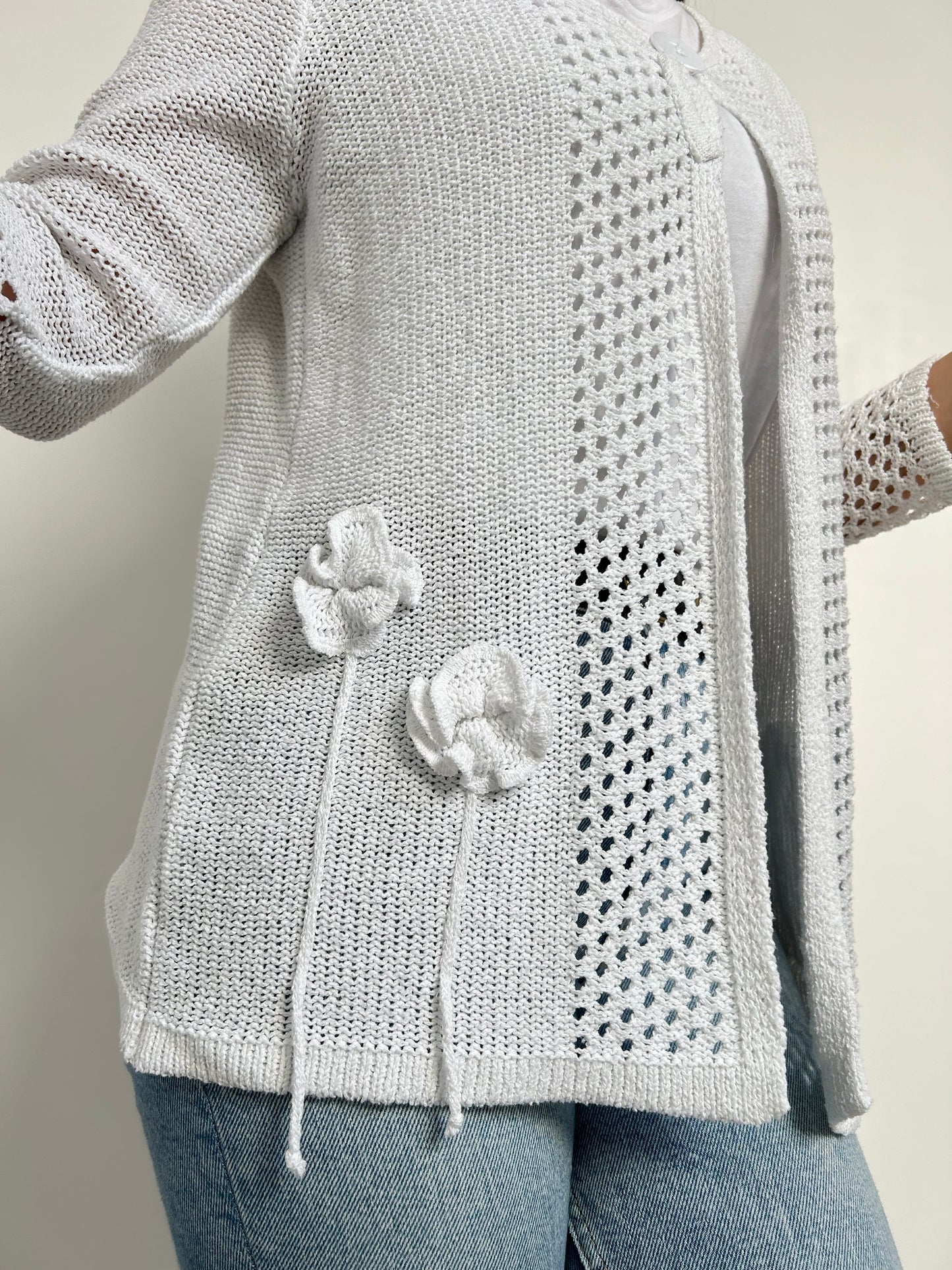 Gilet crochet blanc 90s Taille 38/40