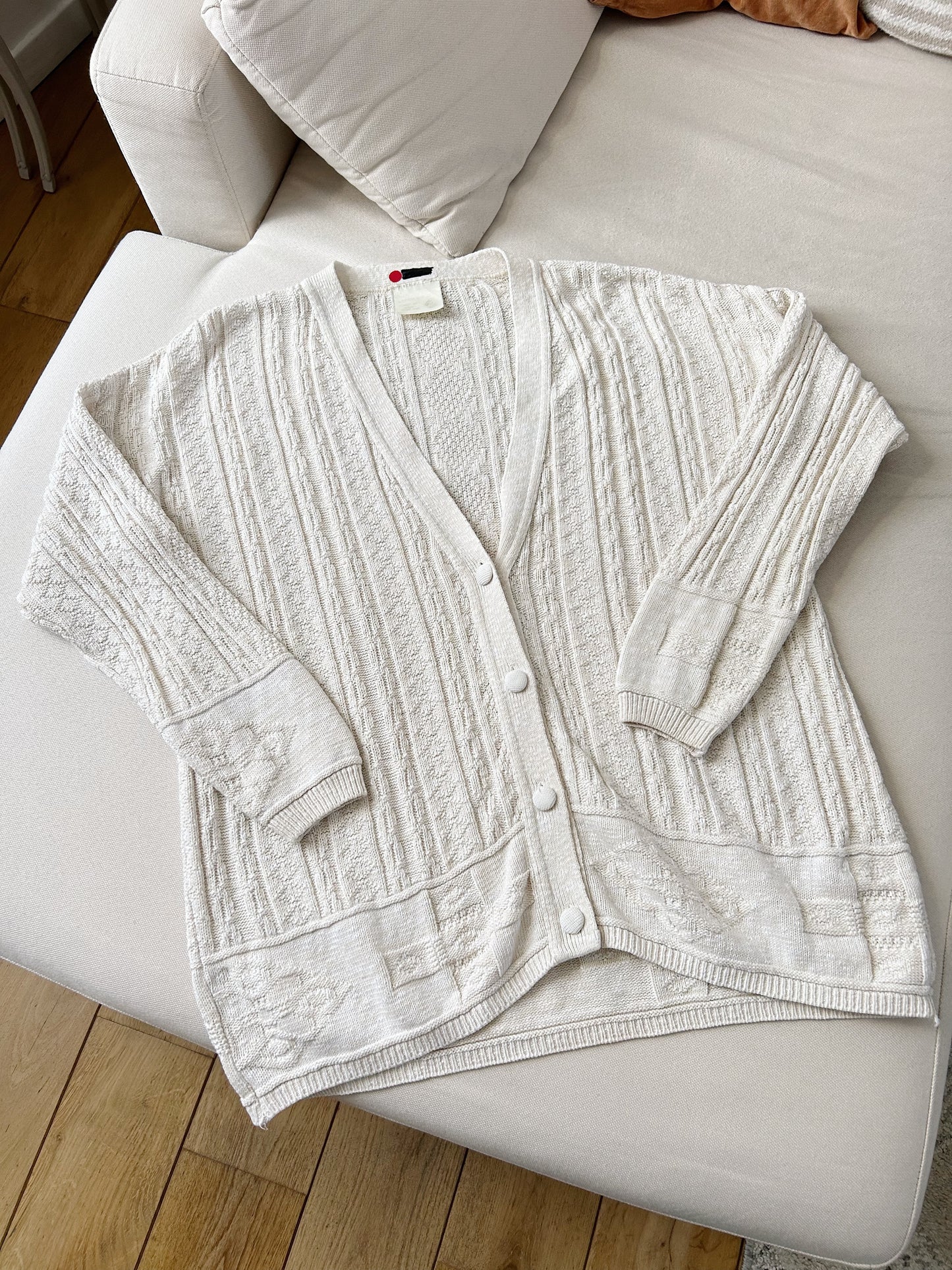 Cardigan crème col V 90s Taille 44