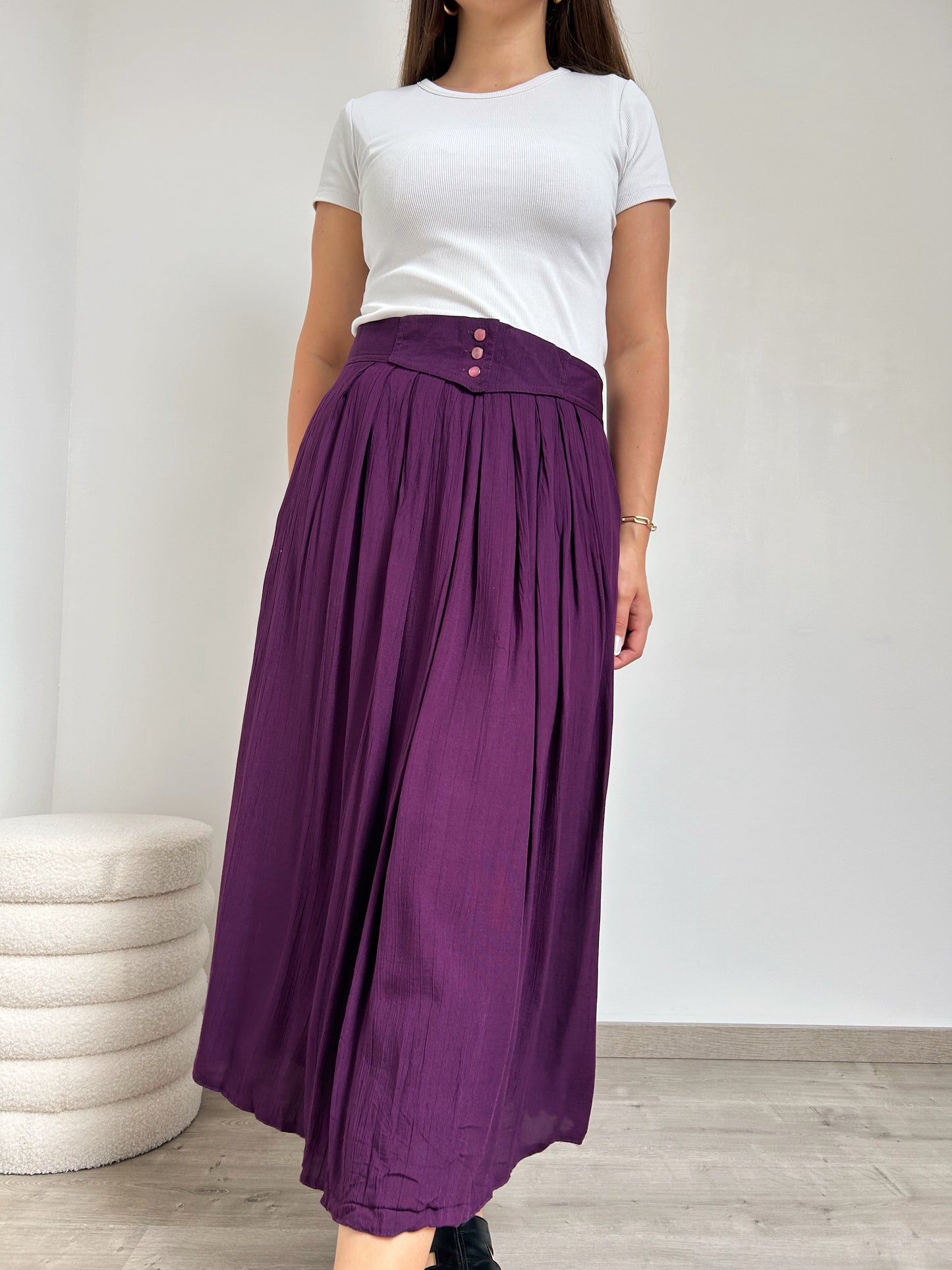 Jupe mauve évasée 70s Taille 40