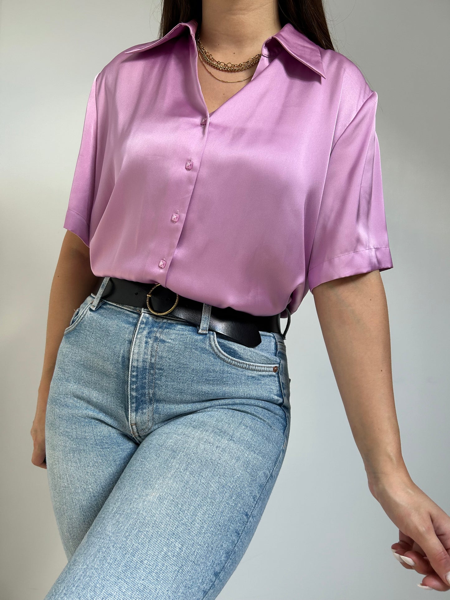 Chemise Lila satinée 90s Taille 38 à 42