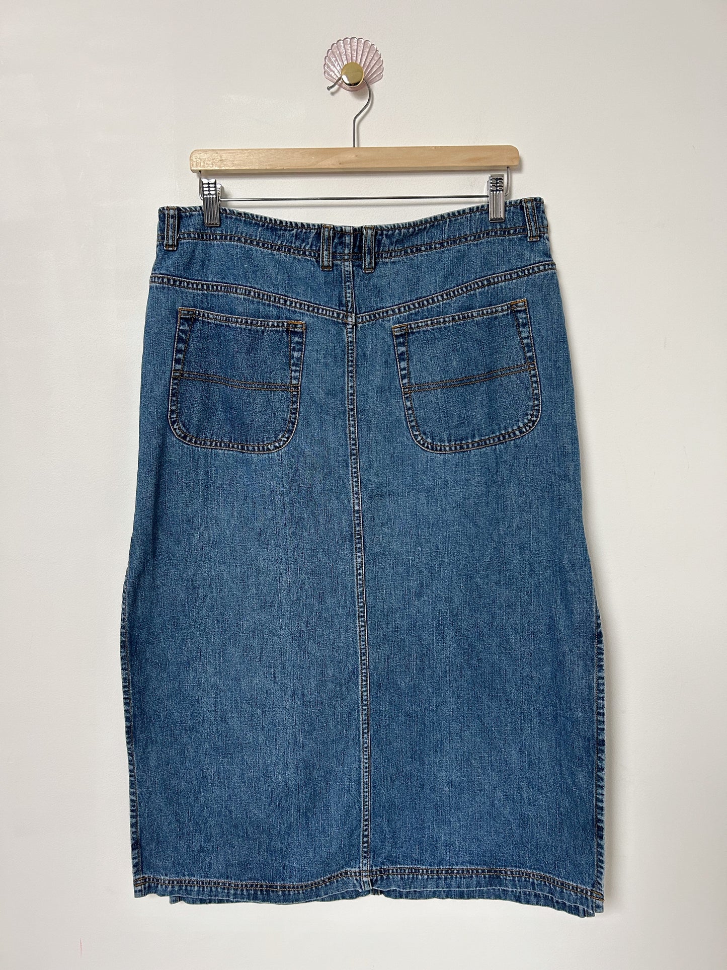 Longue jupe en jean avec fentes sur les côtés 90s Taille 42/44