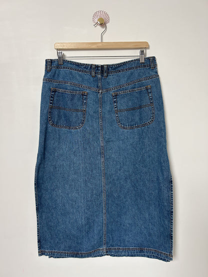 Longue jupe en jean avec fentes sur les côtés 90s Taille 42/44