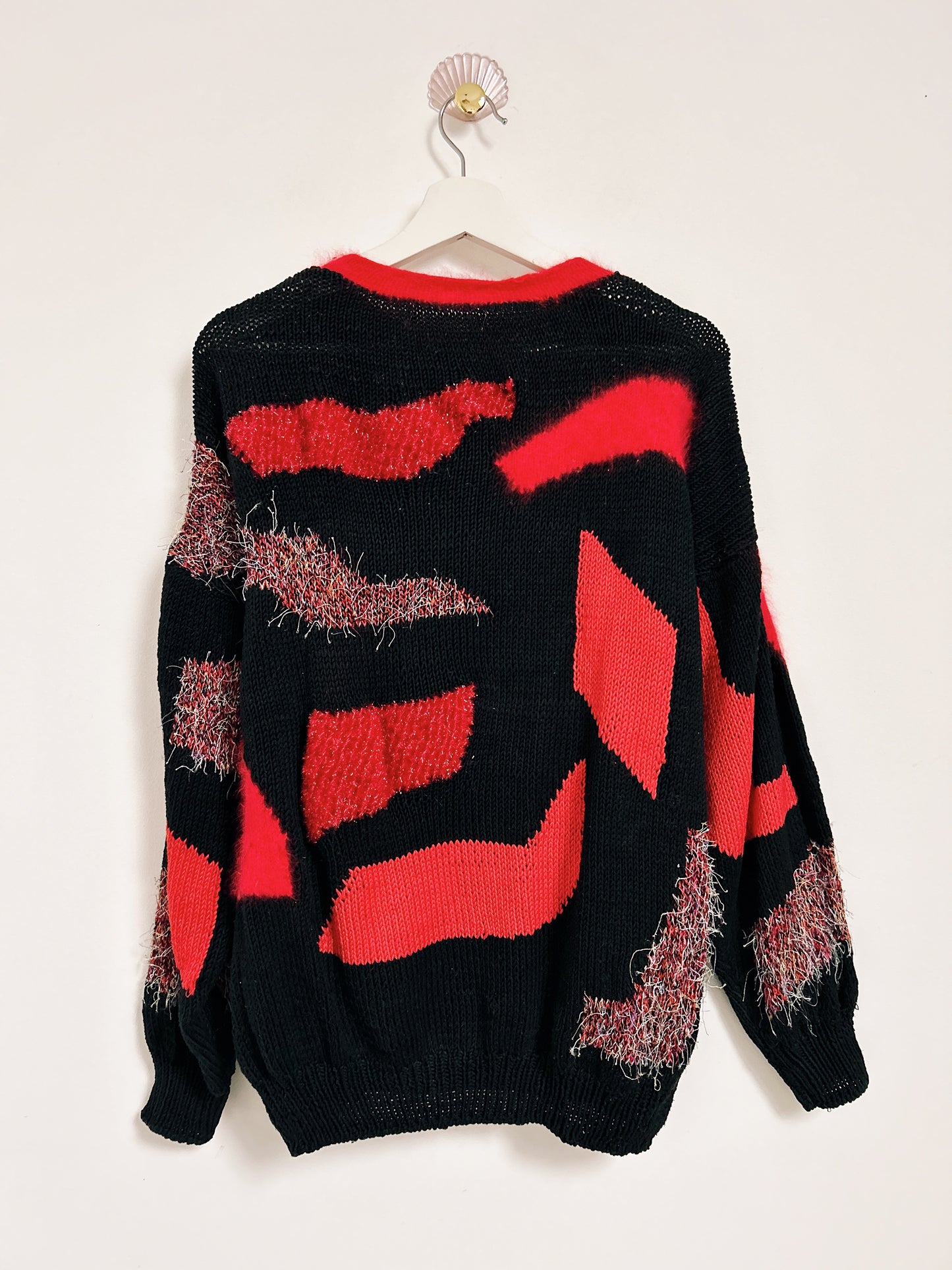 Pull oversize noir et rouge 90s Taille 38/40