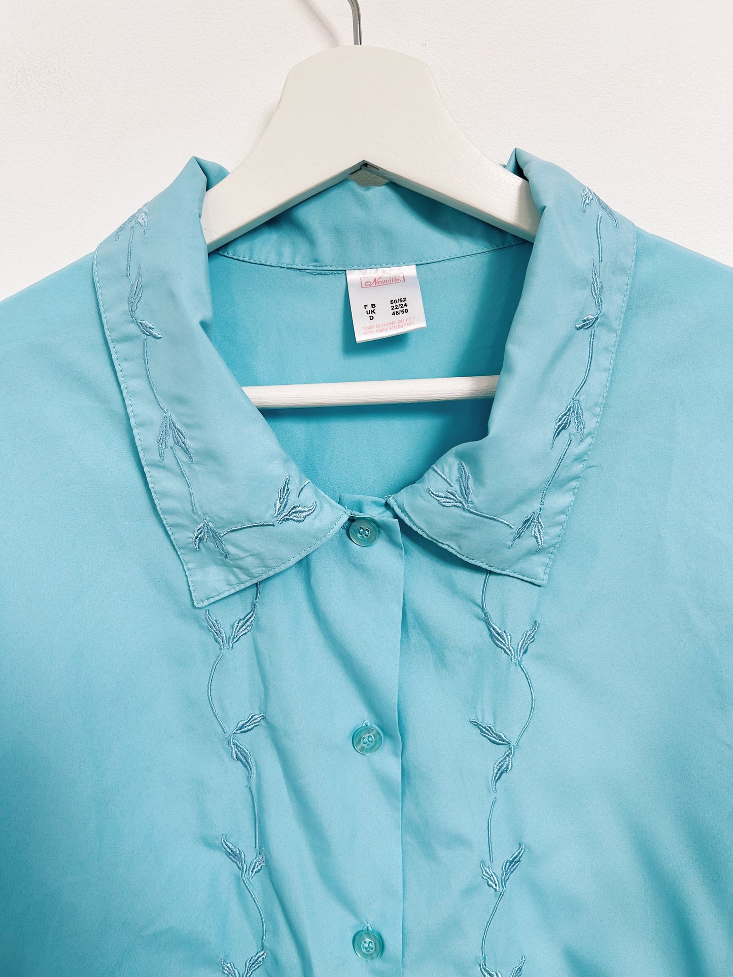 Chemise bleu brodée 90s Taille 42