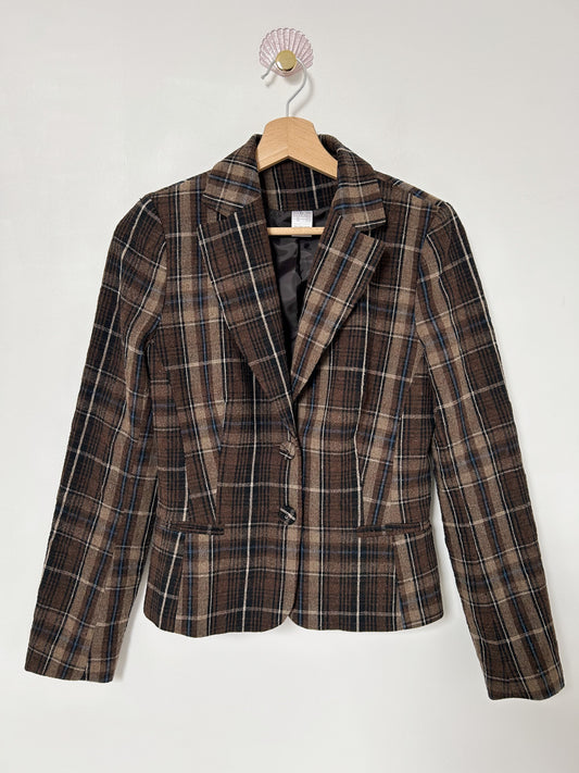 Blazer cintré à carreaux vintage Taille 34