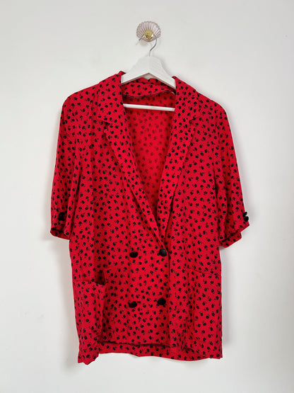 Red floral shirt 90s Size 38/40